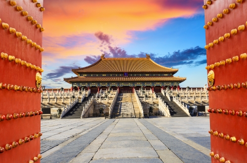 die Verbotene Stadt ist eine Palastanlage im Zentrum Pekings, China