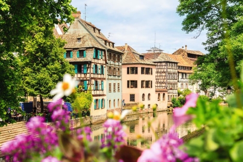 Beautiful old houses in  Strasbourg, France