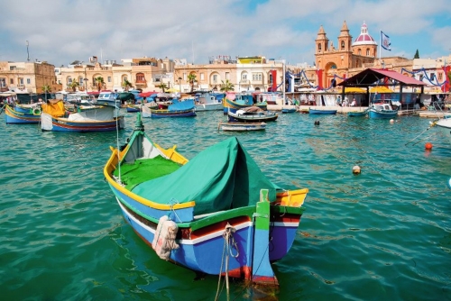 Boote im Hafen von Valletta