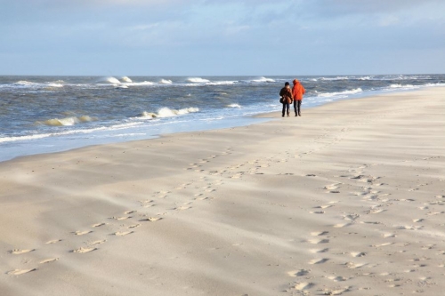 Nordseestrand im Winter auf Spiekeroog