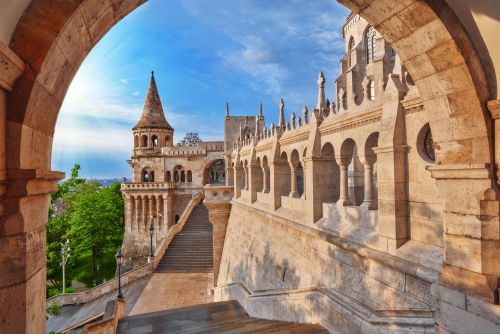 Blick auf die alte Fischerbastei in Budapest