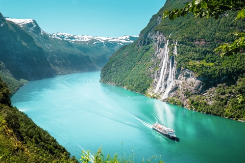 Sieben-Schwestern-Wasserfall im Geirangerfjord, Norwegen