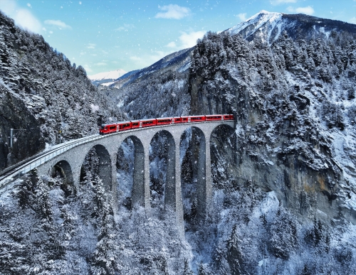 Landwasserviadukt in Filisur, Schweiz