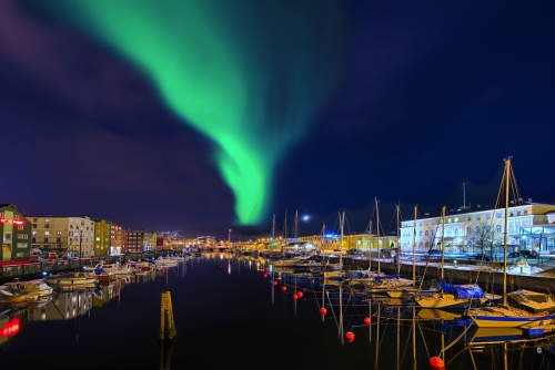 Nordlichter in Trondheim, Norwegen