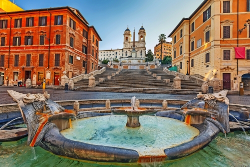 Spanische Treppe am Morgen in Rom, Italien