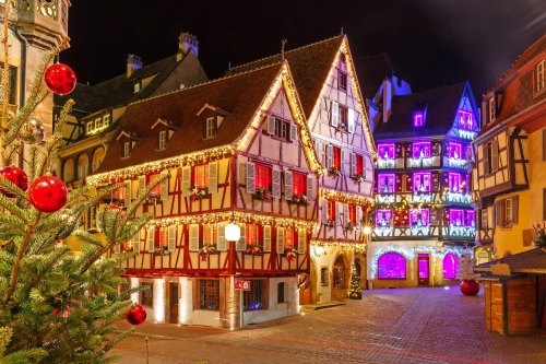 Weihnachtsmarkt in Colmar im Elsass, Frankreich