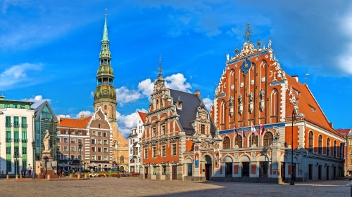 Schwarzhäupterhaus auf dem Rathausplatz der lettischen Hauptstadt Riga 