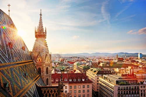 Blick vom Stephansdom über Wien