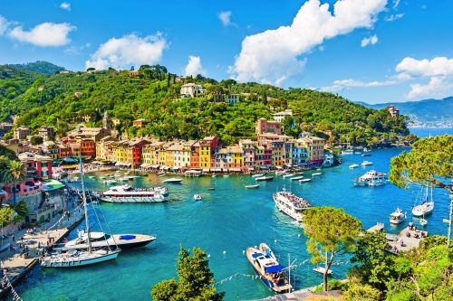 Schöne Aussicht auf Portofino, Ligurien, Italien