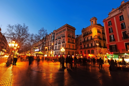 La Rambla am Abend