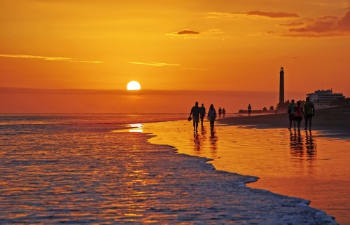 Sandstrand in Playa del Inglés auf Gran Canaria, Spanien