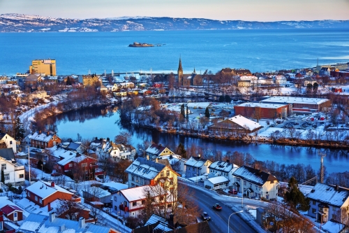 Winteransicht von Trondheim in Norwegen