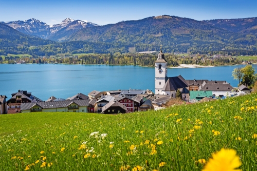 Blick über St. Wolfgang mit Wolfgangsee