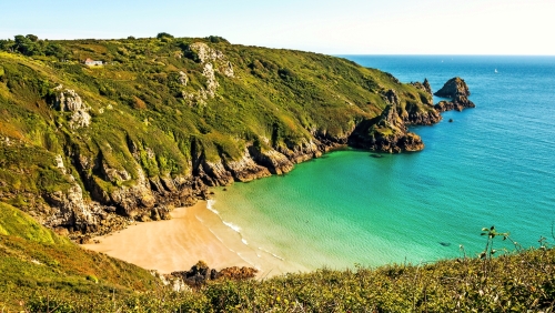 Panorama der Bucht Petit Bot Bay von Guernsey